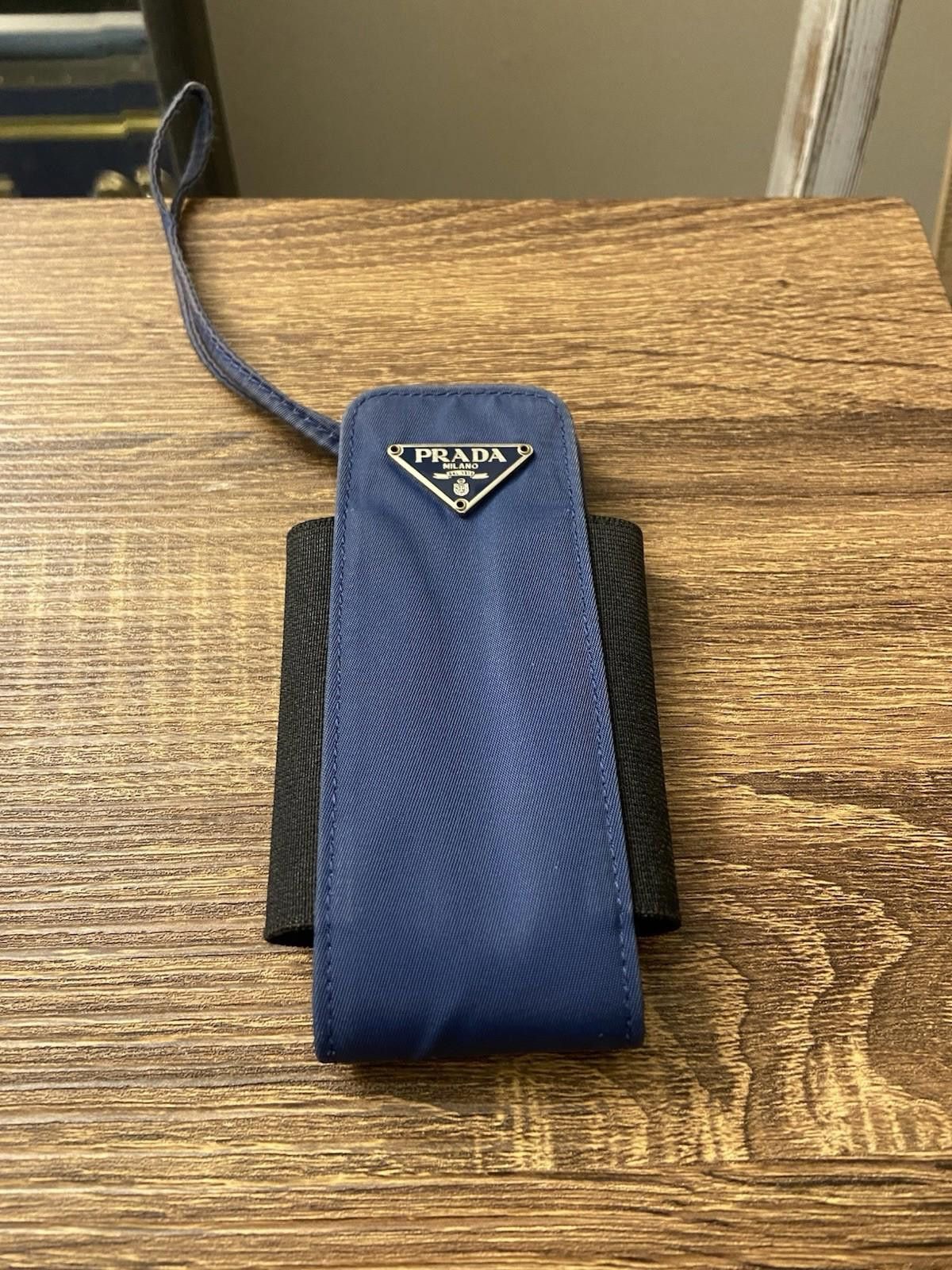 Prada Prada Blue Nylon Cigarette Case Cosmetic Pouch W Strap, Good Size ONE SIZE - 1 Thumbnail