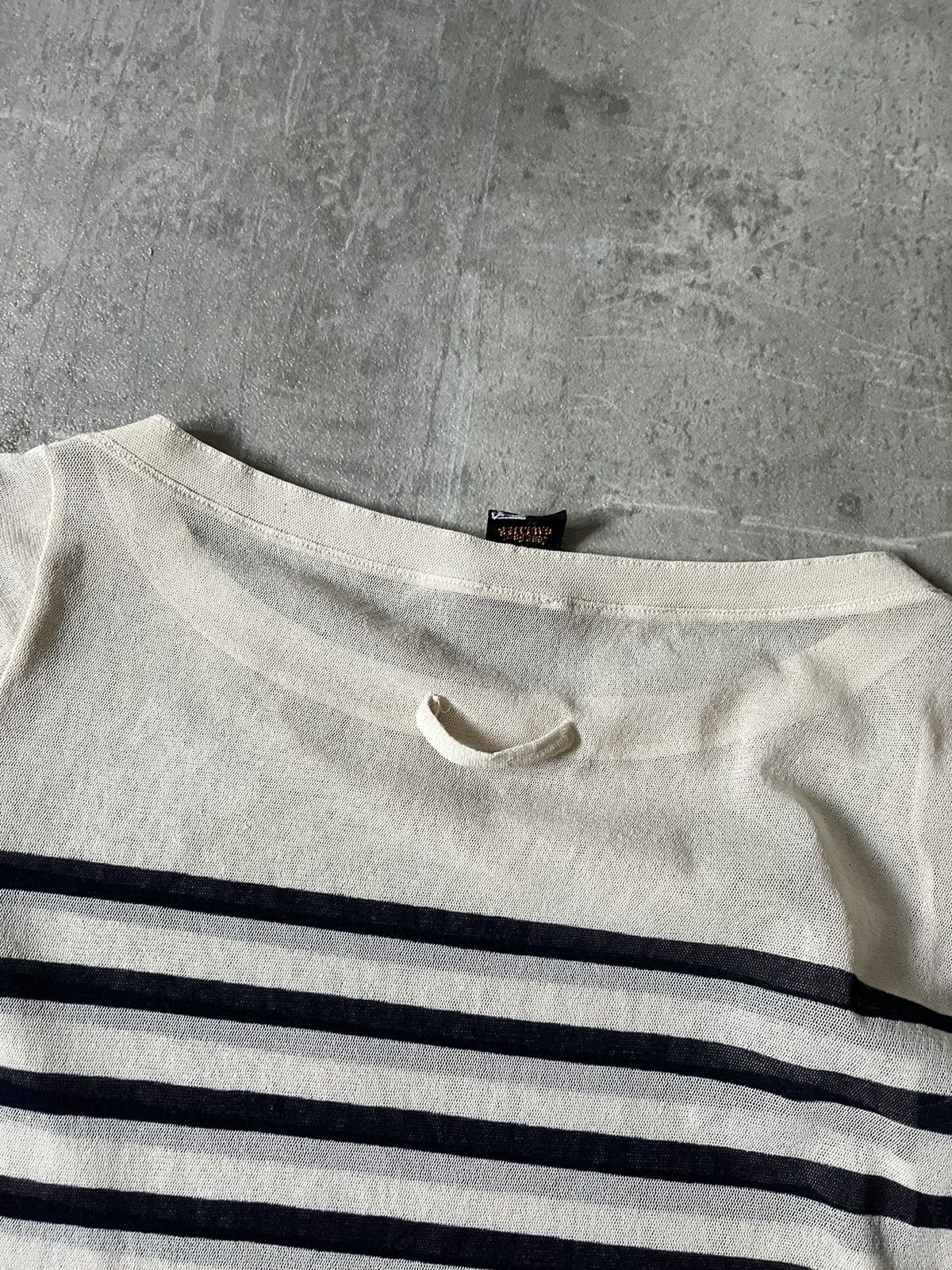 Jean Paul Gaultier Vintage Jean Paul Gaultier striped mesh top 90s Size S / US 4 / IT 40 - 9 Thumbnail