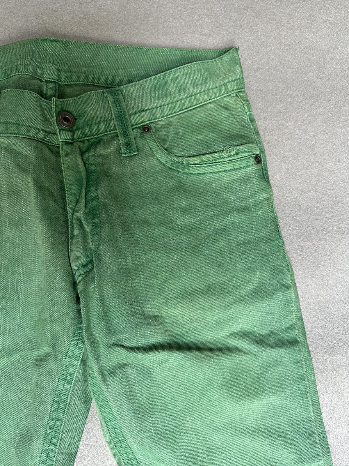 Japanese Brand FLARE Difference Rupert Green Denim Size US 31 - 8 Thumbnail