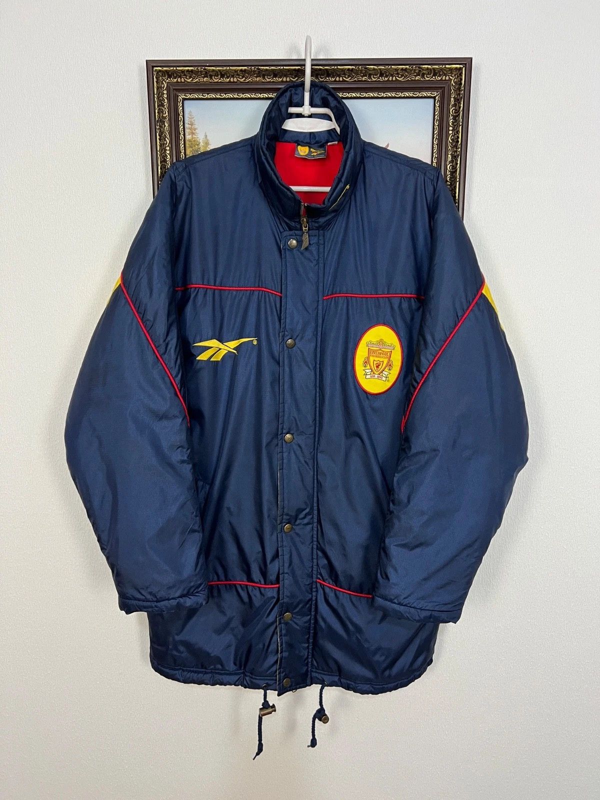 Reebok Vintage 90's Reebok Liverpool Jacket Football Blue Bomber Size US S / EU 44-46 / 1 - 1 Thumbnail