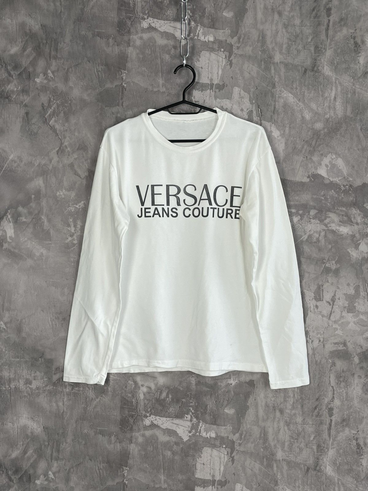 Versace × Vintage Vintage Versace Jeans Couture Glamour Big Logo Long Sleeve Size US M / EU 48-50 / 2 - 1 Thumbnail