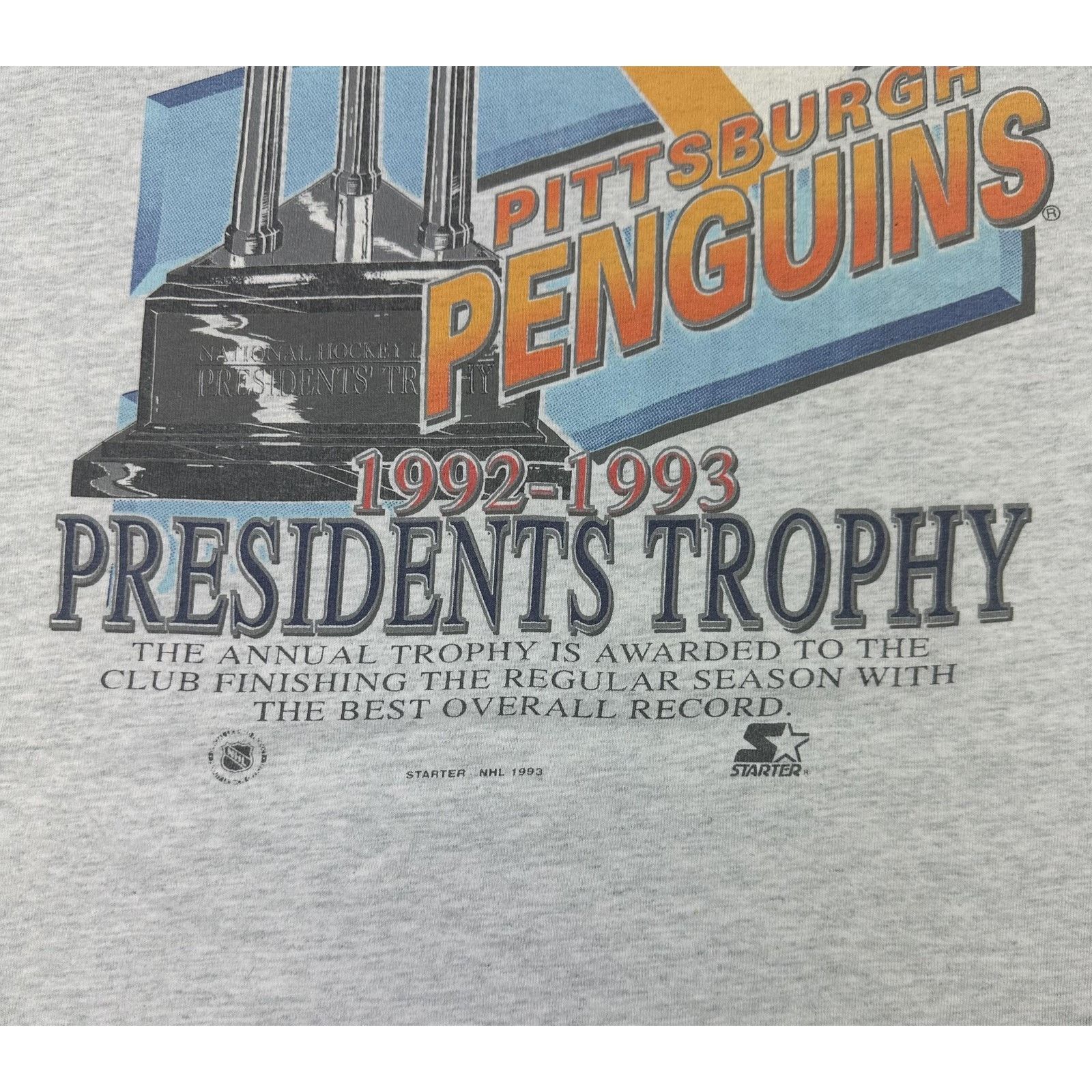 Starter Pittsburgh Penguins Shirt Mens XL NHL Presidents Trophy 1993 Size US XL / EU 56 / 4 - 11 Thumbnail