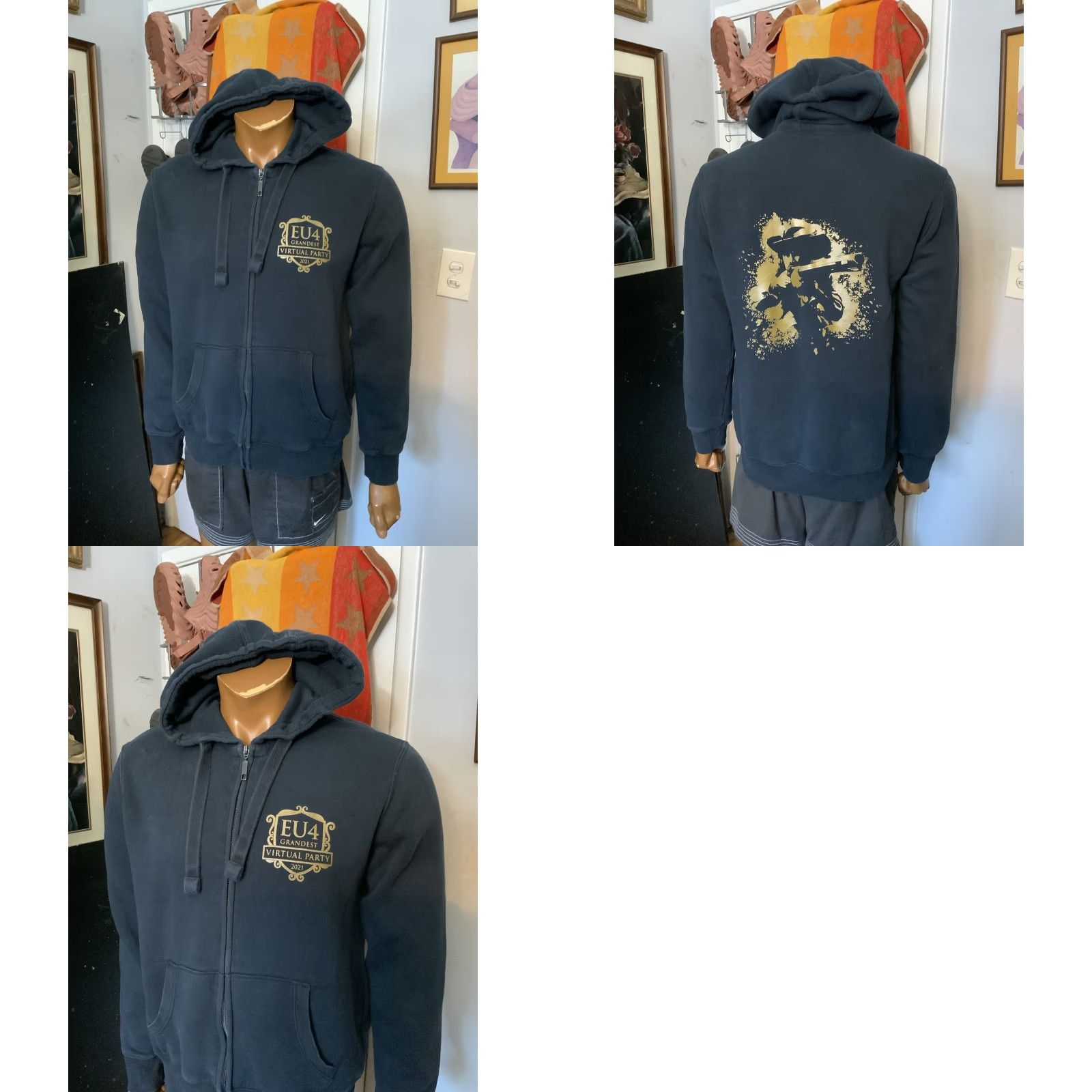 Vintage Europa Universalis IV Grandest Virtual Party ’21 Strategy Gaming Full Zip Hoodie M Black Mens Sz.M Kariban Size US M / EU 48-50 / 2 - 8 Thumbnail