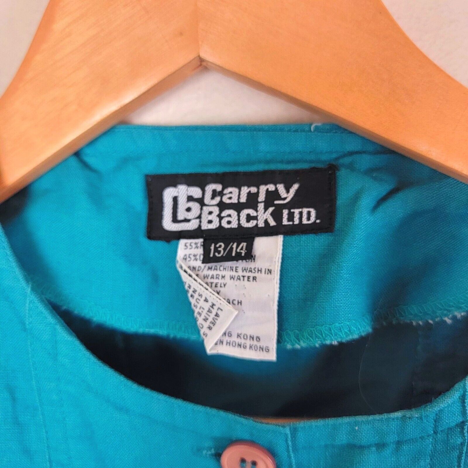Vintage Carry Back Western Ruffle Front Button Down Shirt Teal Size M / US 6-8 / IT 42-44 - 6 Thumbnail