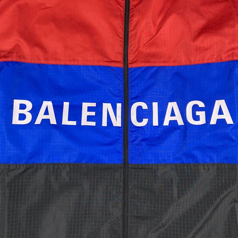 Balenciaga Balenciaga Red and blue patchwork monogram logo assault jac Size US S / EU 44-46 / 1 - 5 Thumbnail