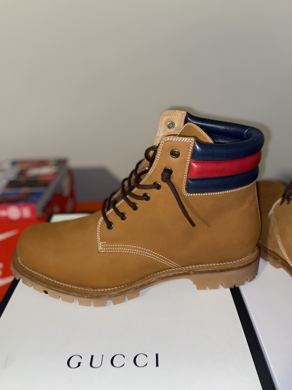 Gucci Gucci Tan Leather Hiking / Work Boots Size US 11 / EU 44 - 5 Thumbnail