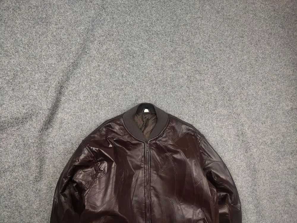 If Six Was Nine Vintage 90's brown patched leather bomber Jacket LGB Rick Size US XL / EU 56 / 4 - 1 Thumbnail