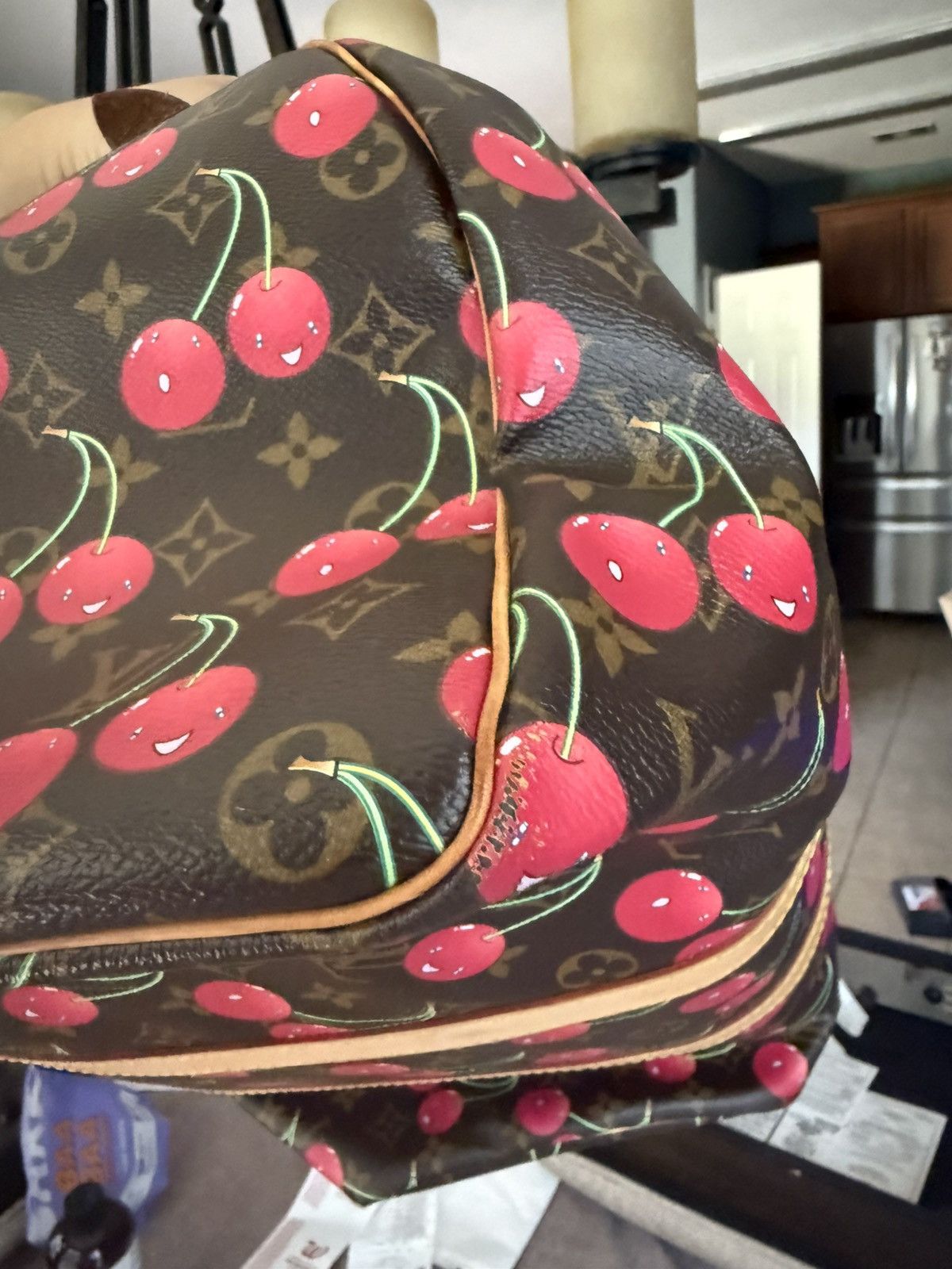 Louis Vuitton Rare 2005 Louis Vuitton Murakami Monogram Cherry Keepall 45 Size ONE SIZE - 12 Thumbnail