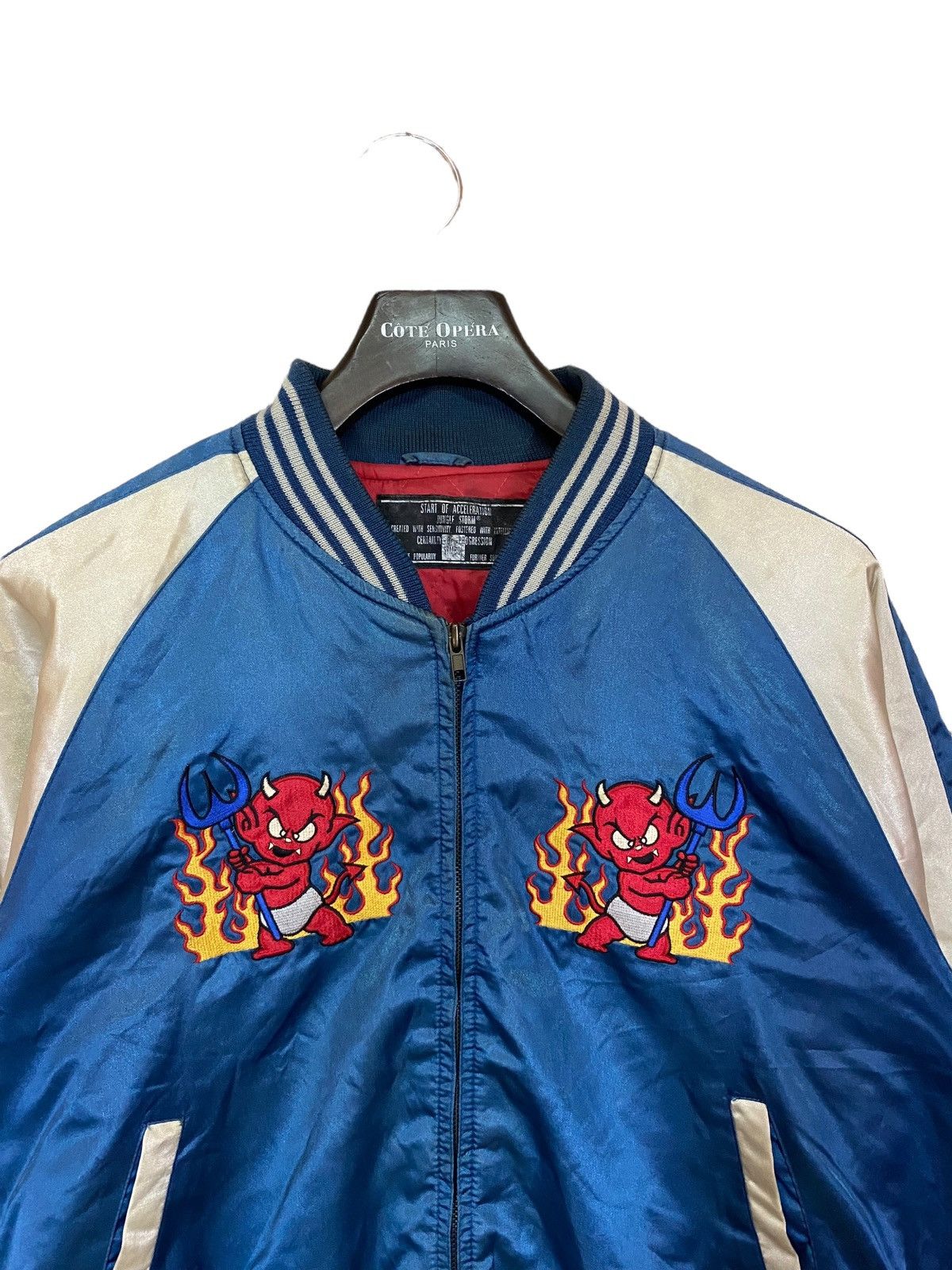 Japanese Brand × Traditional Weatherwear Vintage sukajan devil emboidery jacket satin very rare Size US L / EU 52-54 / 3 - 5 Thumbnail