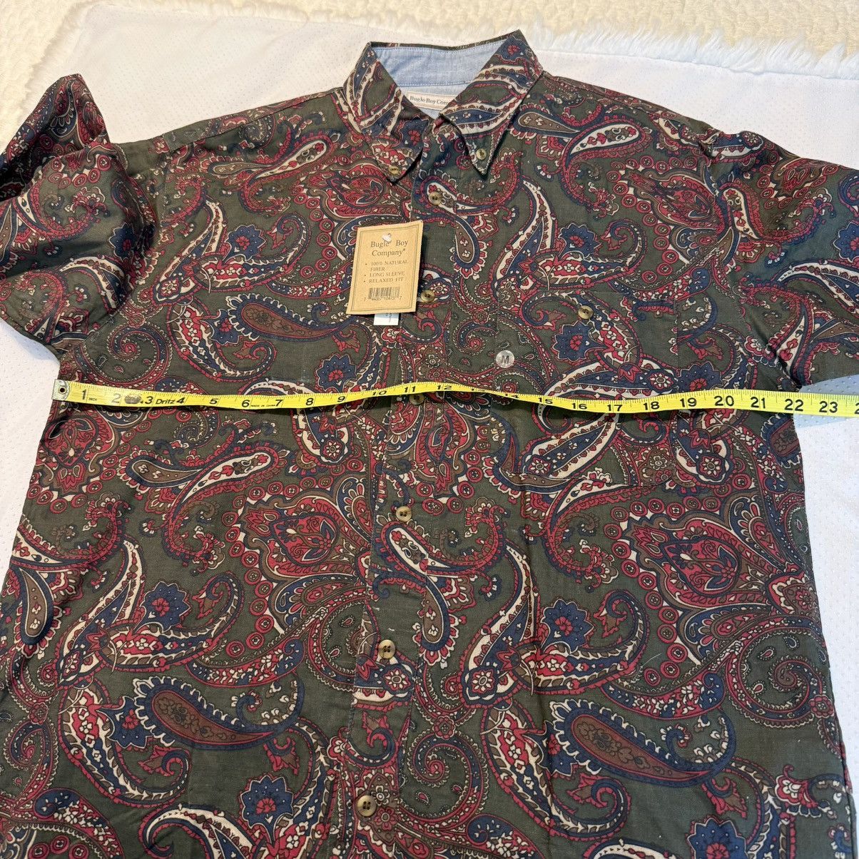 Vintage Vintage 90s Bugle Boy Button Down Paisley Shirt Medium Size US M / EU 48-50 / 2 - 8 Thumbnail