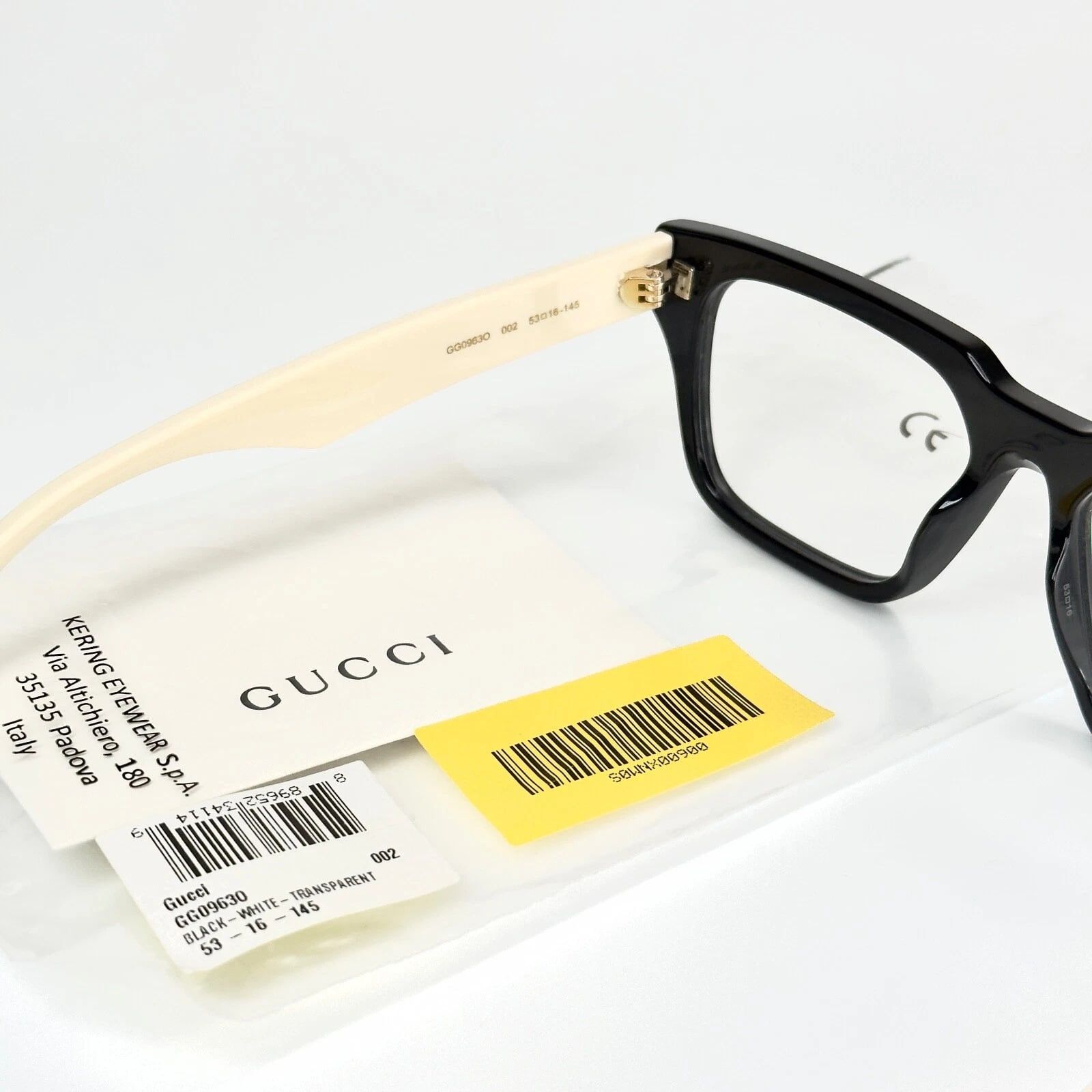Gucci GUCCI GG0963O 0963 Black White Rectangular Eyeglasses 002 Size ONE SIZE - 2 Thumbnail