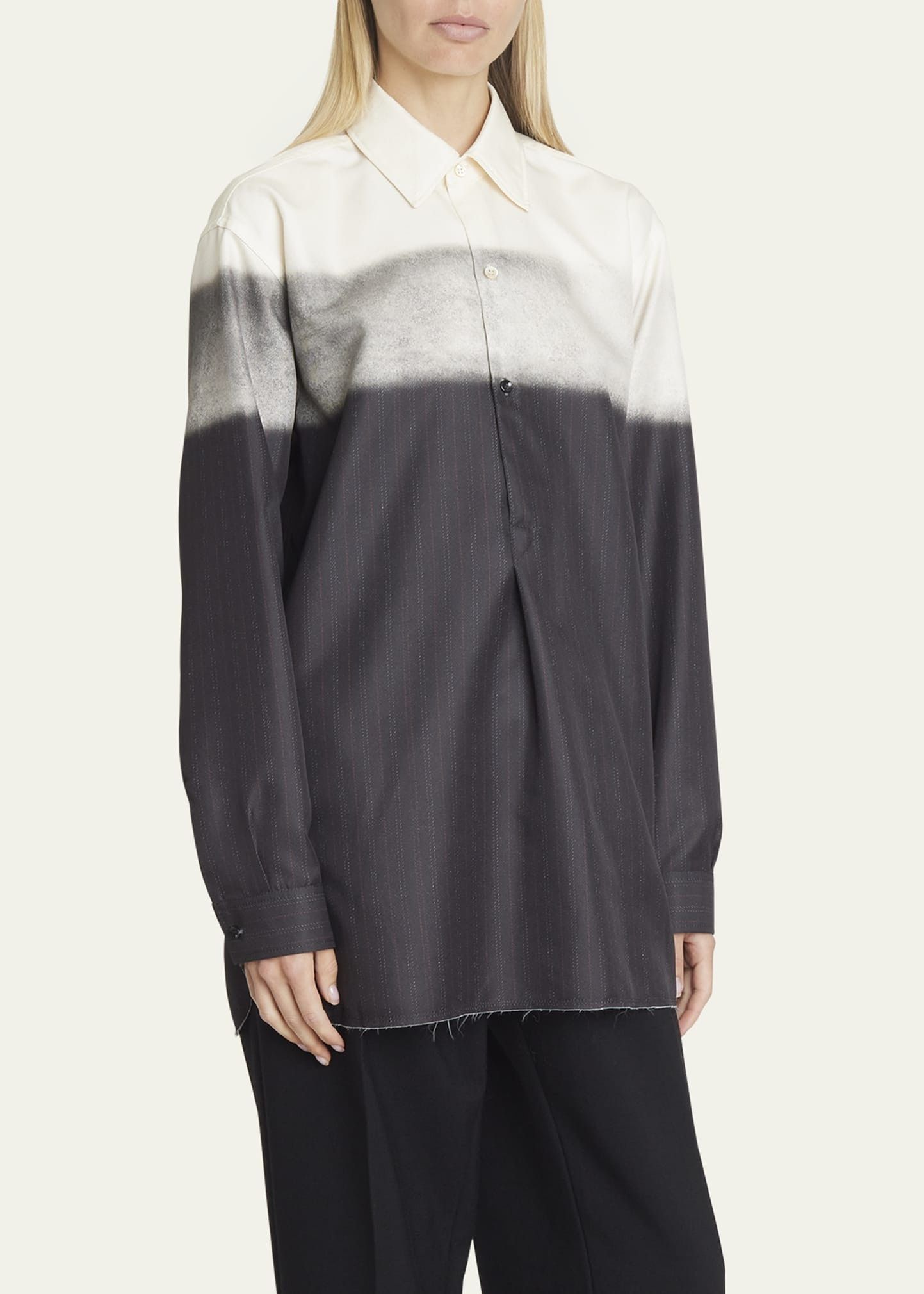 Maison Margiela o1y0625 Patterned Shirt in Black/Cream Size XL / US 12-14 / IT 48-50 - 4 Thumbnail