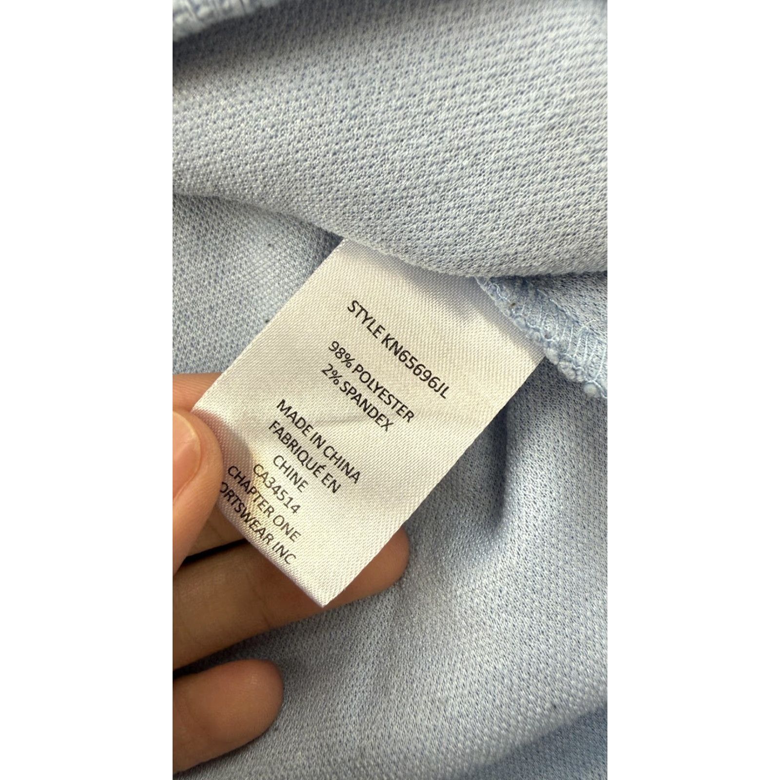 Joie JOIE Shirt Womens Large Blue Waffle Knit V-Neck Short Sleeve Cropped KN6566JL Size L / US 10 / IT 46 - 5 Thumbnail