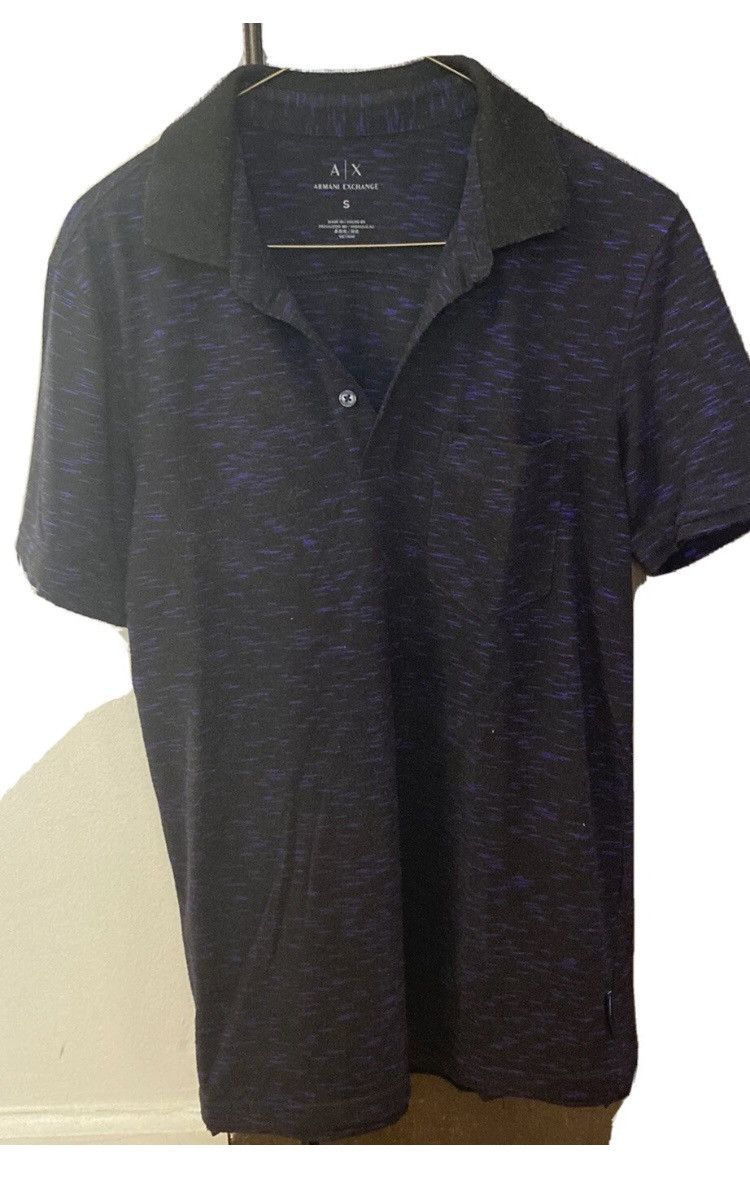 Armani Exchange Armani Exchange Contrast Short Sleeve Polo Black Purple S Size US S / EU 44-46 / 1 - 1 Thumbnail