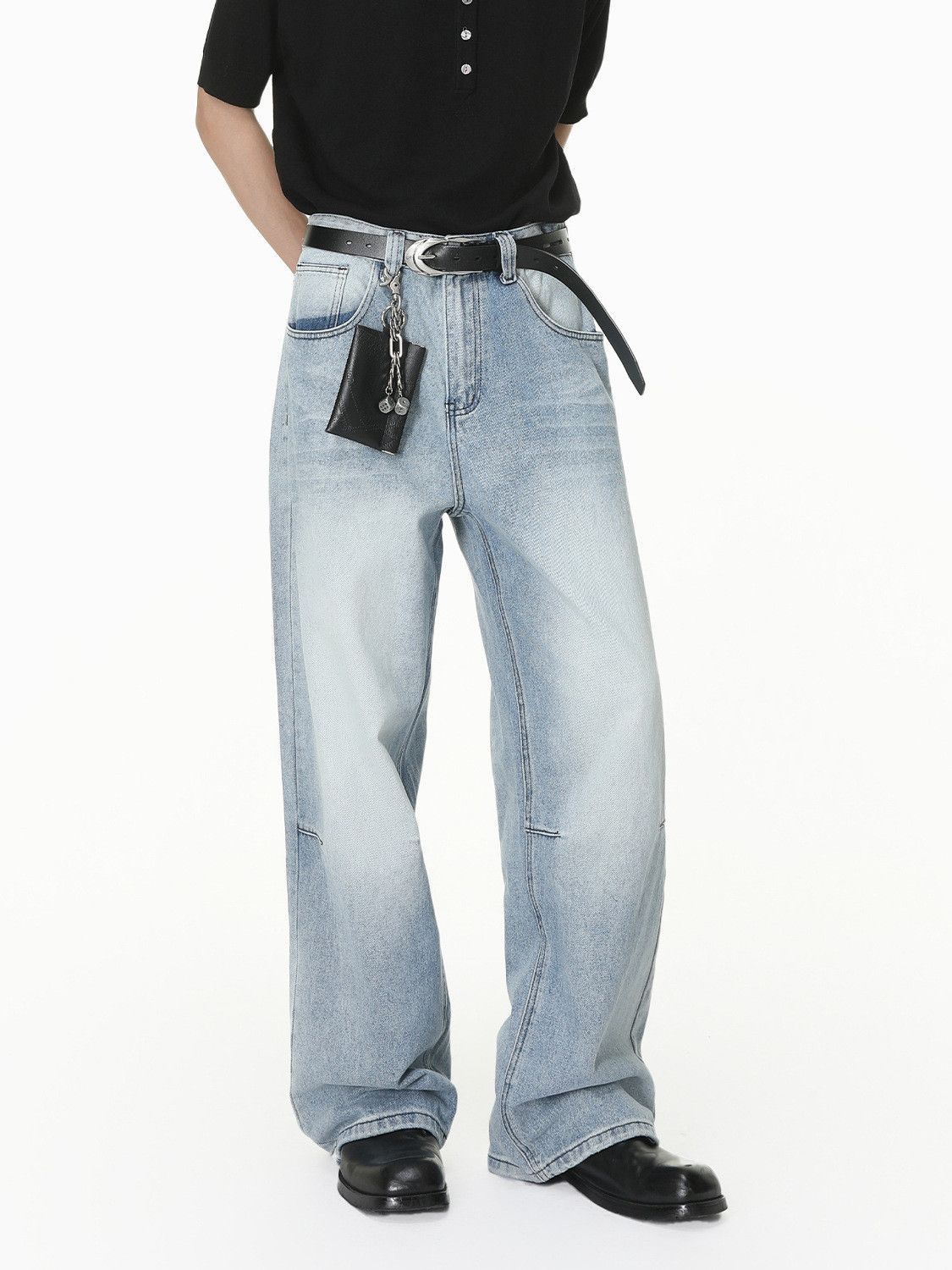 Vintage Men's Loose-Fit Retro Washed Denim Jeans (Clean Fit) Size US 32 / EU 48 - 3 Thumbnail