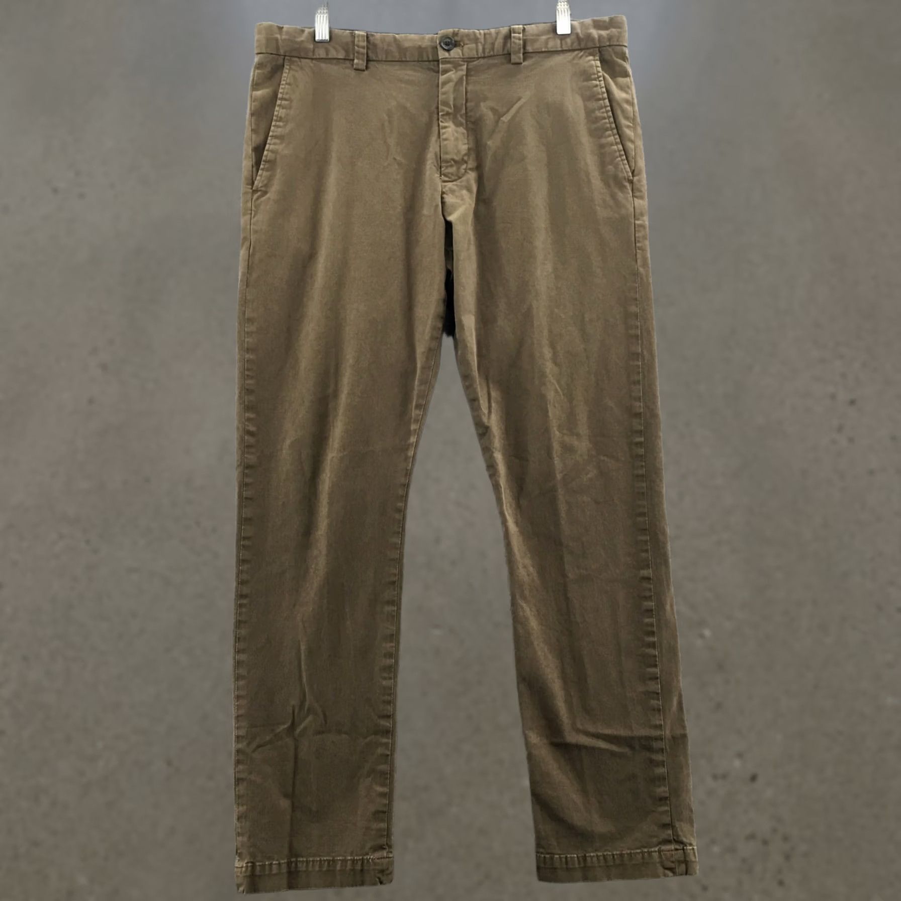 Banana Republic Banana Republic Fulton Skinny Chino Pants Mens 35x32 Green Button Dropdown Size US 35 - 1 Thumbnail