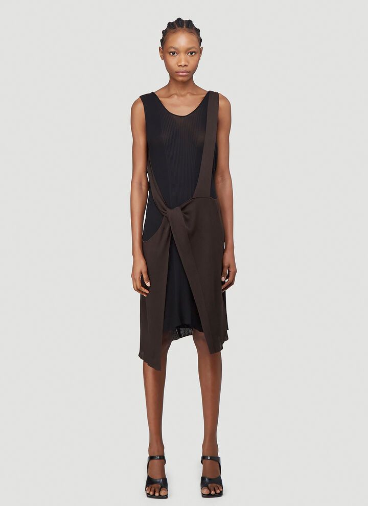 Bottega Veneta o1y0725 Midi Dress in Dark Brown/Black Size XS / US 0-2 / IT 36-38 - 1 Thumbnail