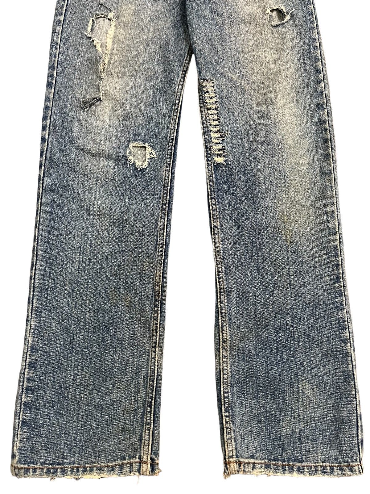 14th Addiction Vintage Japanese Brand Blue Wash Distress Straight Cut Jeans Size US 32 / EU 48 - 5 Thumbnail
