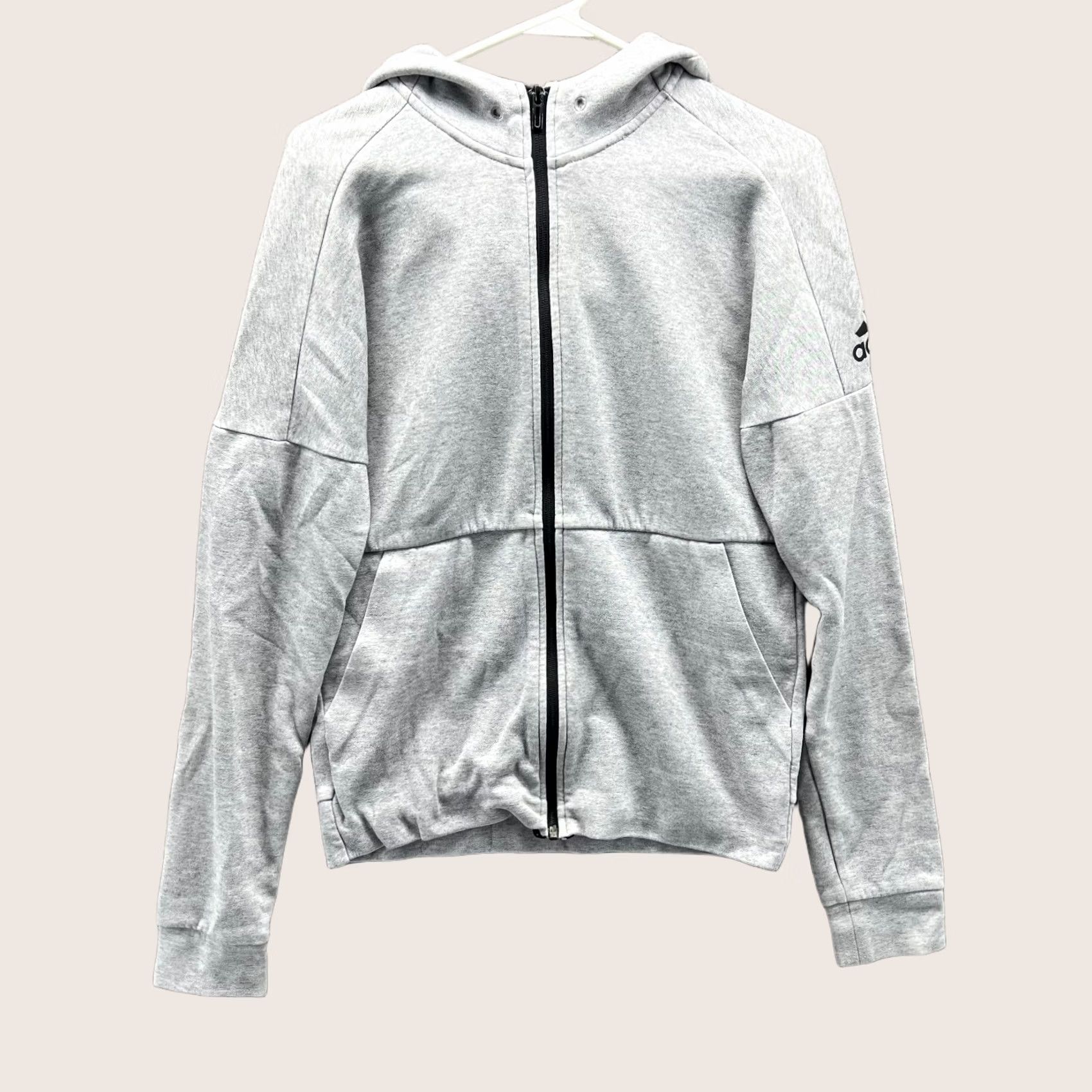Adidas Adidas Jacket Women Small Heather Gray Full Zip ID Stadium Hoodie Fleece Trefoil Size S / US 4 / IT 40 - 1 Thumbnail