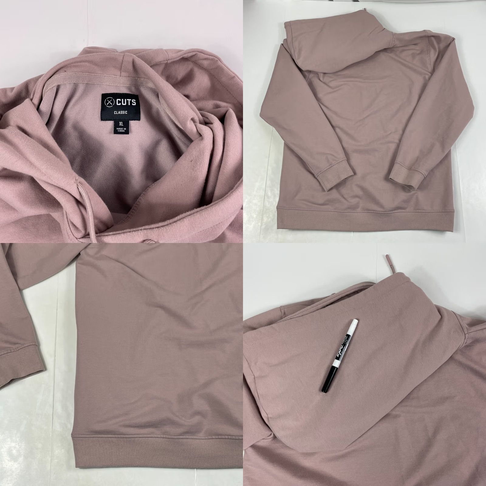 Cuts Cuts Hoodie Mens XL Pink Extra Large Hyperloop Classic Long Sleeve Pullover Stretch Size US XL / EU 56 / 4 - 8 Thumbnail