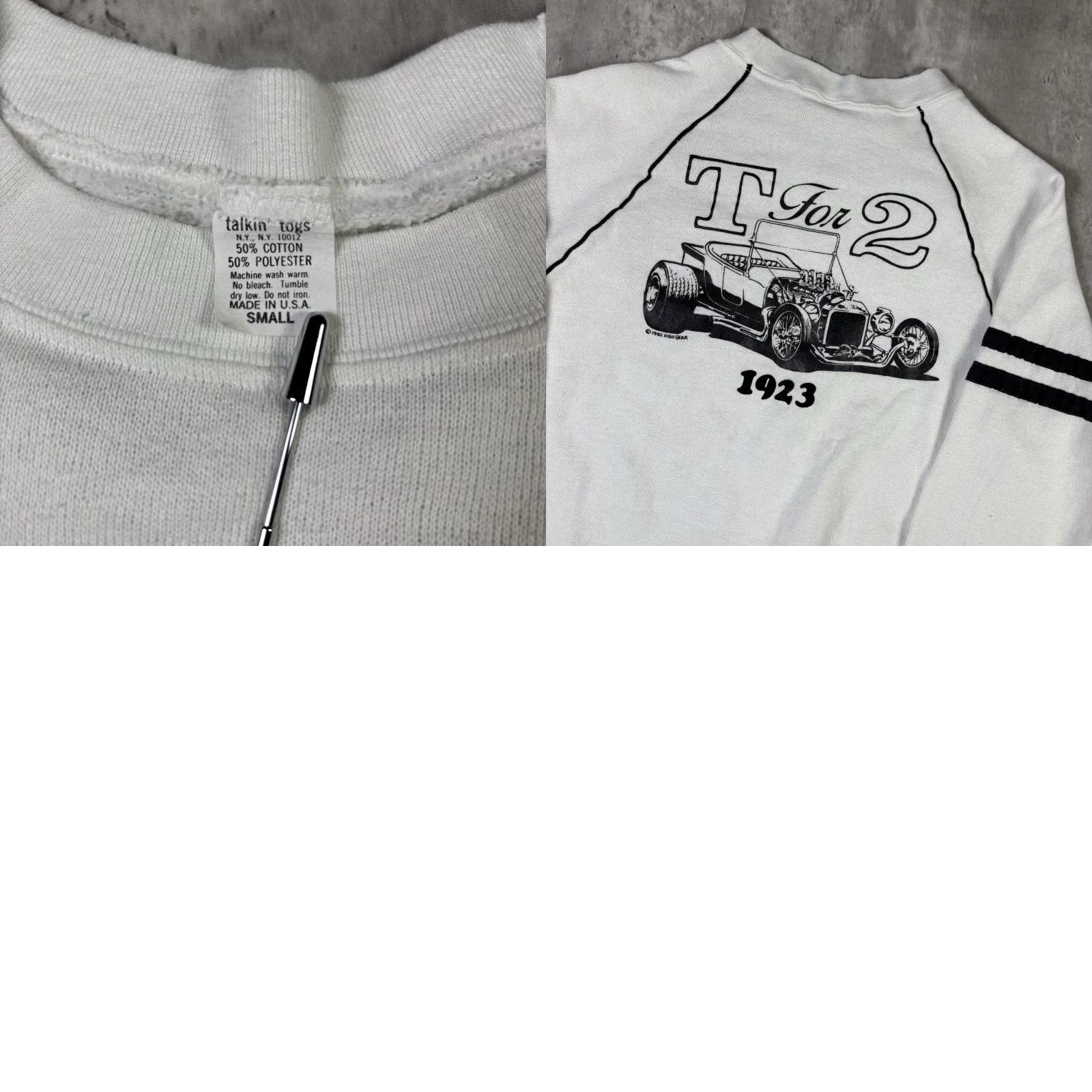 Vintage VINTAGE Model T Car Sweatshirt National Car Association size S 80s Men White Cotton Knit Graphic Print Racing Zip Pullover Logo United States Size US S / EU 44-46 / 1 - 8 Thumbnail