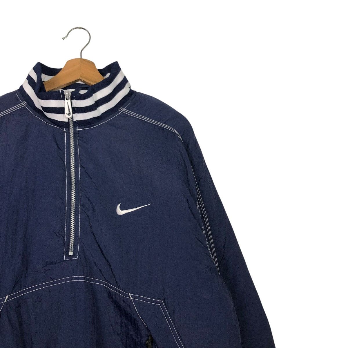 Nike 🔥VINTAGE BOMBER JACKET NIKE HALF ZIPPER BIG SWOOSH Size US M / EU 48-50 / 2 - 9 Thumbnail