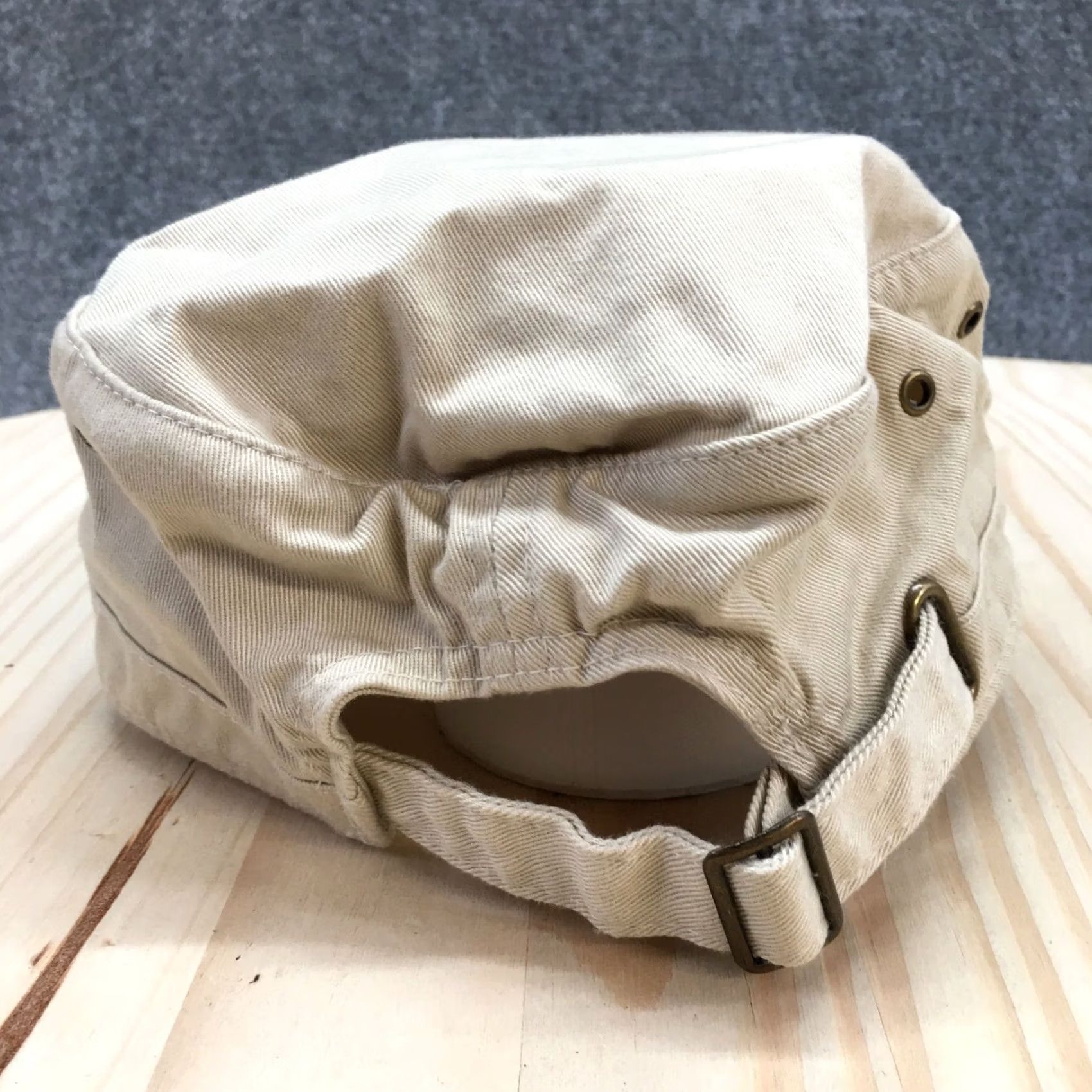 Vintage Cadet Cap Hat Mens One Size Beige Organic Cotton Adjustable Embroidered Hat Size ONE SIZE - 6 Thumbnail