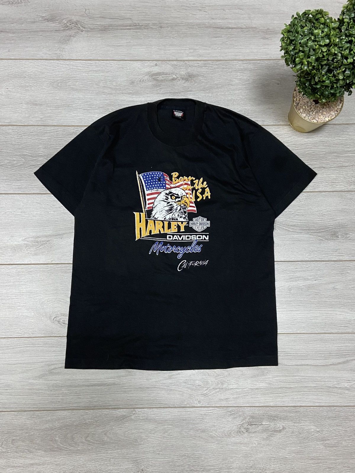 Vintage Harley Davidson 🦅 🇺🇸 eagle born USA flag Screen star vintage Size US XL / EU 56 / 4 - 1 Thumbnail