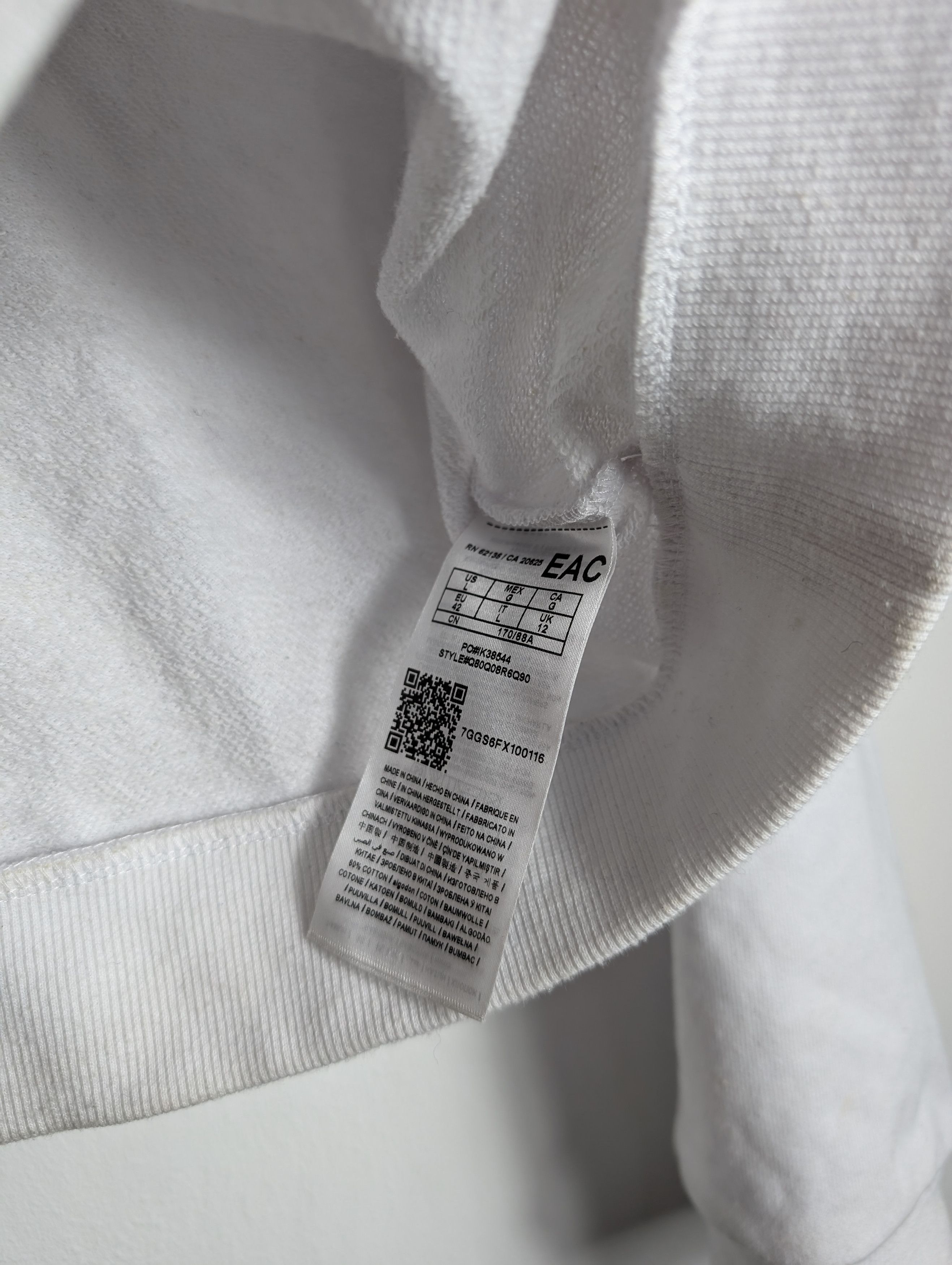 Guess White Guess Crop Hoodie Size L / US 10 / IT 46 - 5 Thumbnail