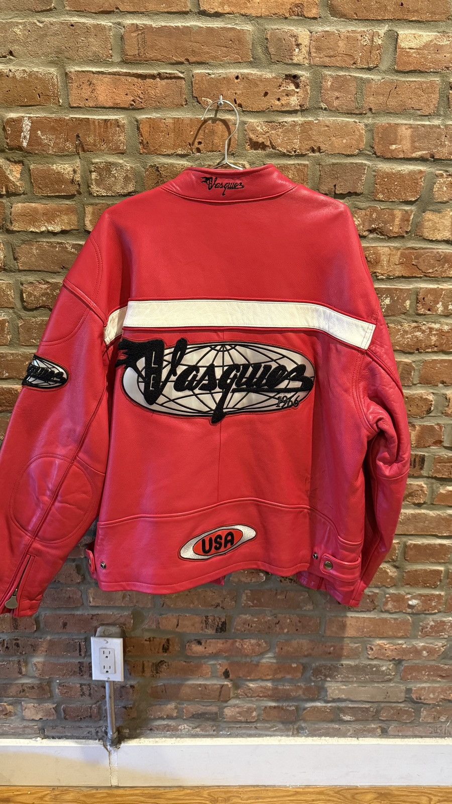 Vasque Vintage Vasque Red Leather Racing Jacket 90s Size US XXL / EU 58 / 5 - 2 Thumbnail