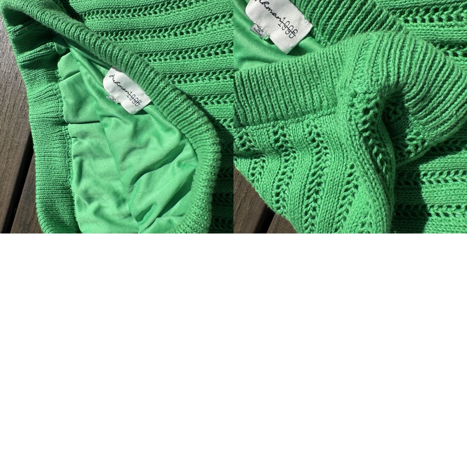 Vintage Freshman 1996 Skirt Midi Green Crochet Slit Lined Size L Womens Size 36" / US 14 / IT 50 - 9 Thumbnail