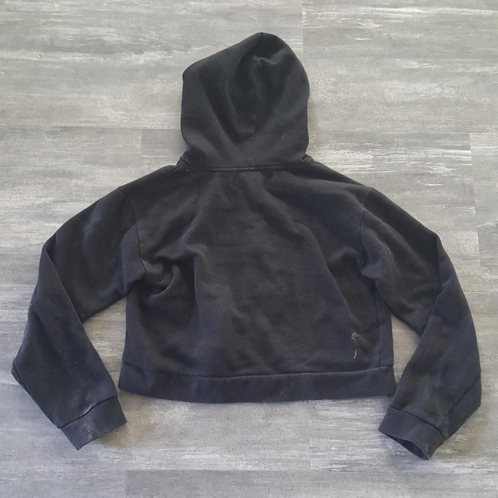 Forever 21 Black Cropped F21 Zip Up Long Sleeve Size L / US 10 / IT 46 - 2 Thumbnail
