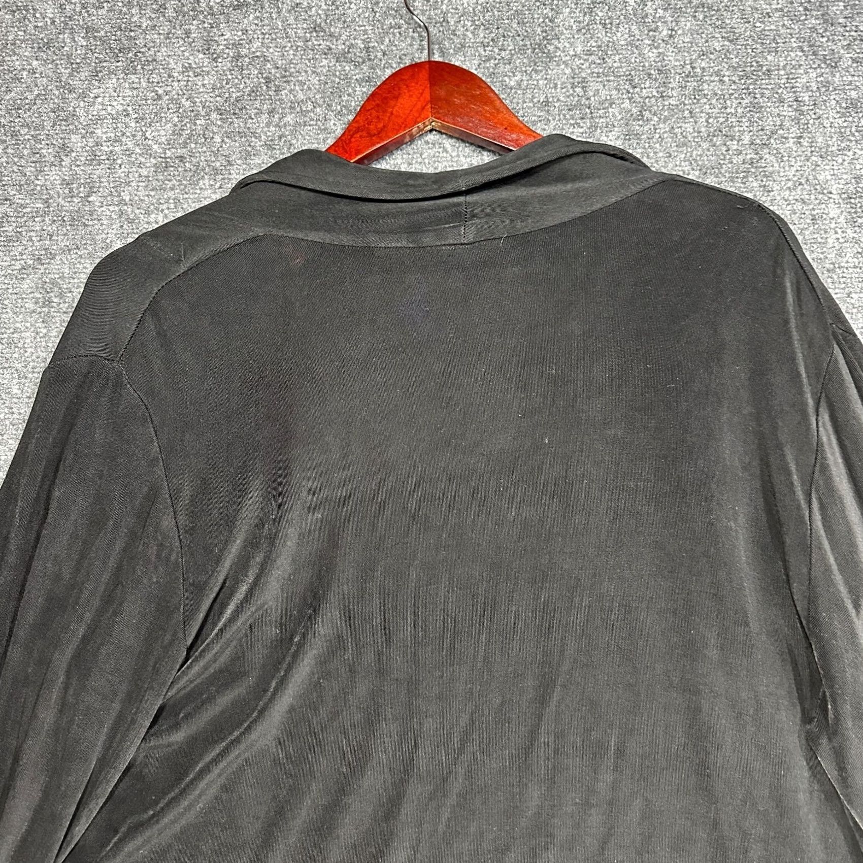 Vintage Chicos Travelers Cardigan Womens Large Black Stretch Knit Open Front Split Hem Size L / US 10 / IT 46 - 7 Thumbnail