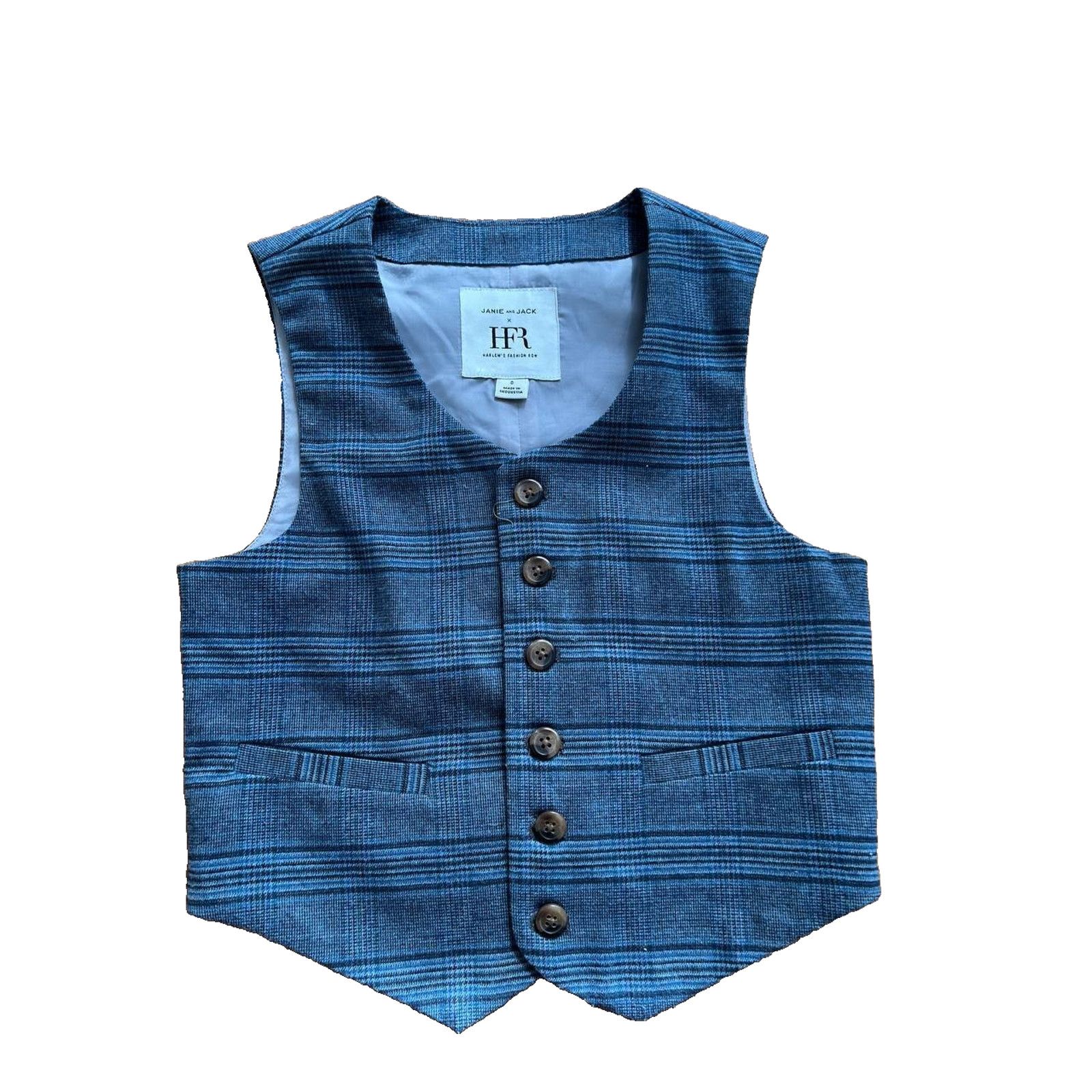 & Other Stories JANIE and Jack RICHFRESH PLAID SUIT VEST Blue 6 A000956 Size 26 - 2 Thumbnail