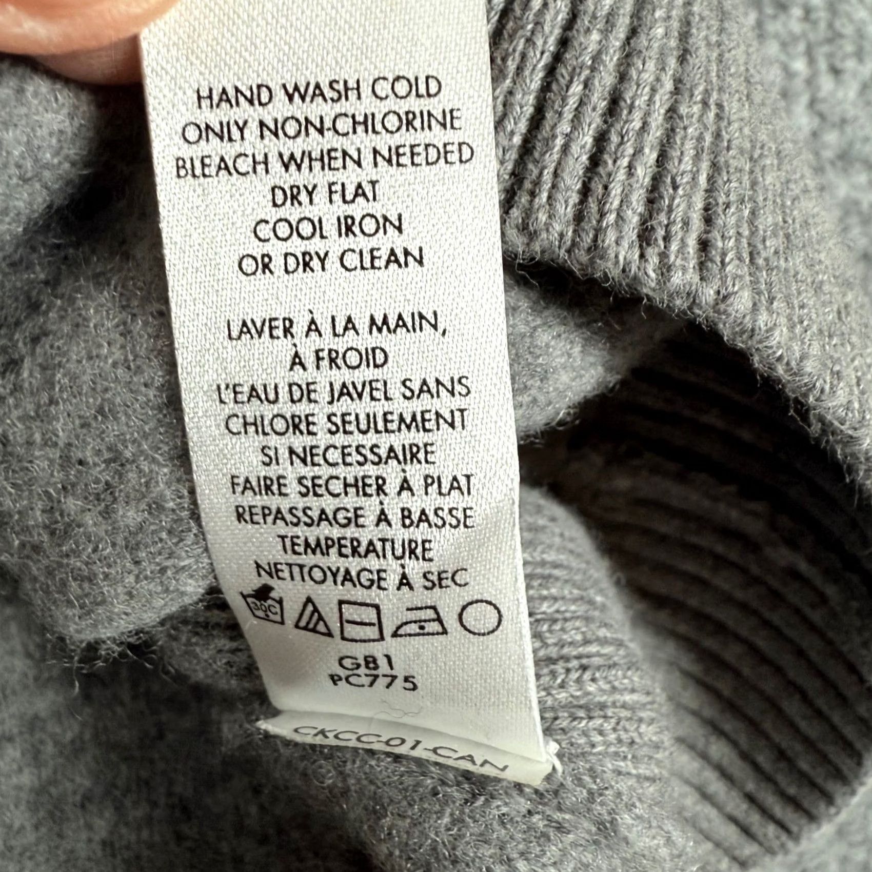 Calvin Klein Calvin Klein Premium Lambswool V-Neck Sweater Mens XL Gray Color Block Pullover Knitwear Casual Dressy Size US XL / EU 56 / 4 - 5 Thumbnail