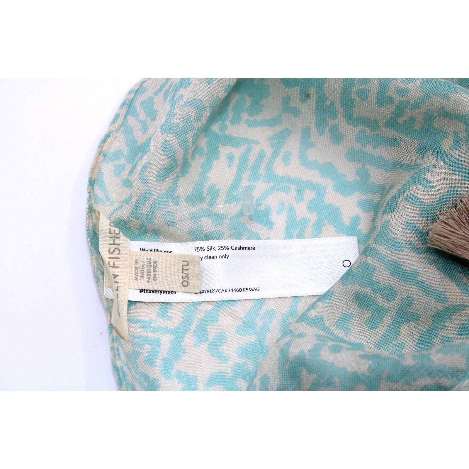 Eileen Fisher EILEEN FISHER Erased Chevron Silk Cashmere Wrap Scarf 84х 21 Size ONE SIZE - 6 Thumbnail