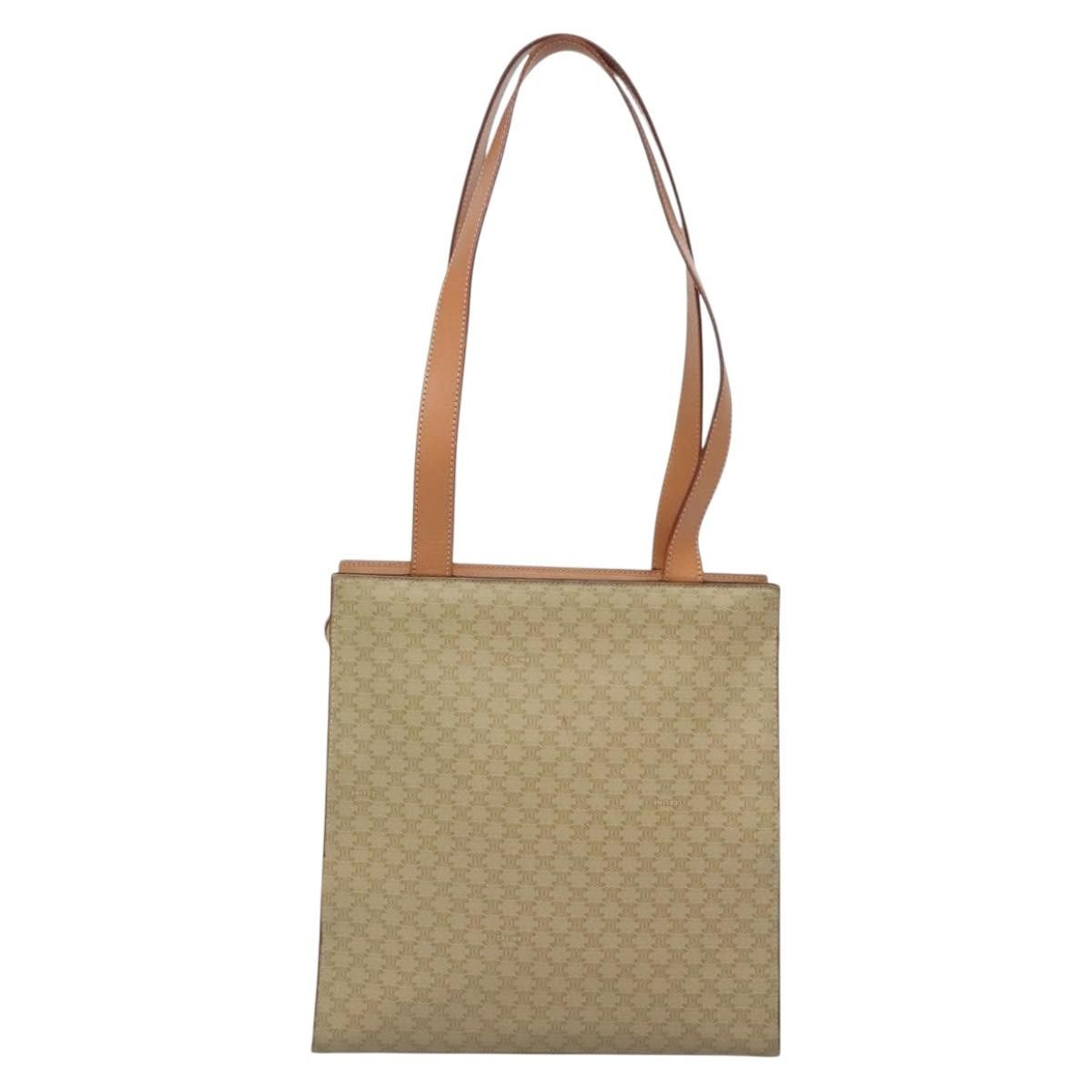 Celine CELINE Macadam Canvas Tote Bag Pvc Beige Gold Size ONE SIZE - 3 Thumbnail