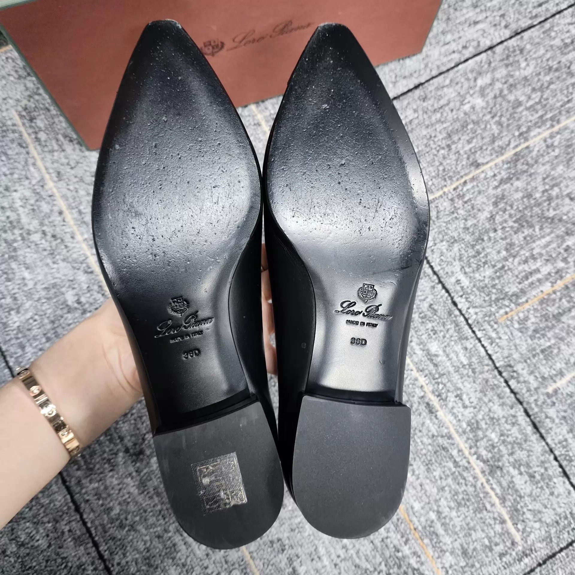 Loro Piana LP Lambskin Croc-Embossed Black Flats EU 36 Size US 5.5 / IT 35.5 - 9 Thumbnail