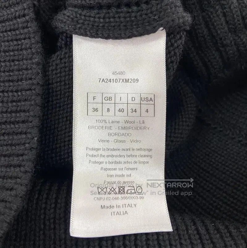 Dior Dior Black Wool Short Sleeve Sweater . Size S / US 4 / IT 40 - 6 Thumbnail