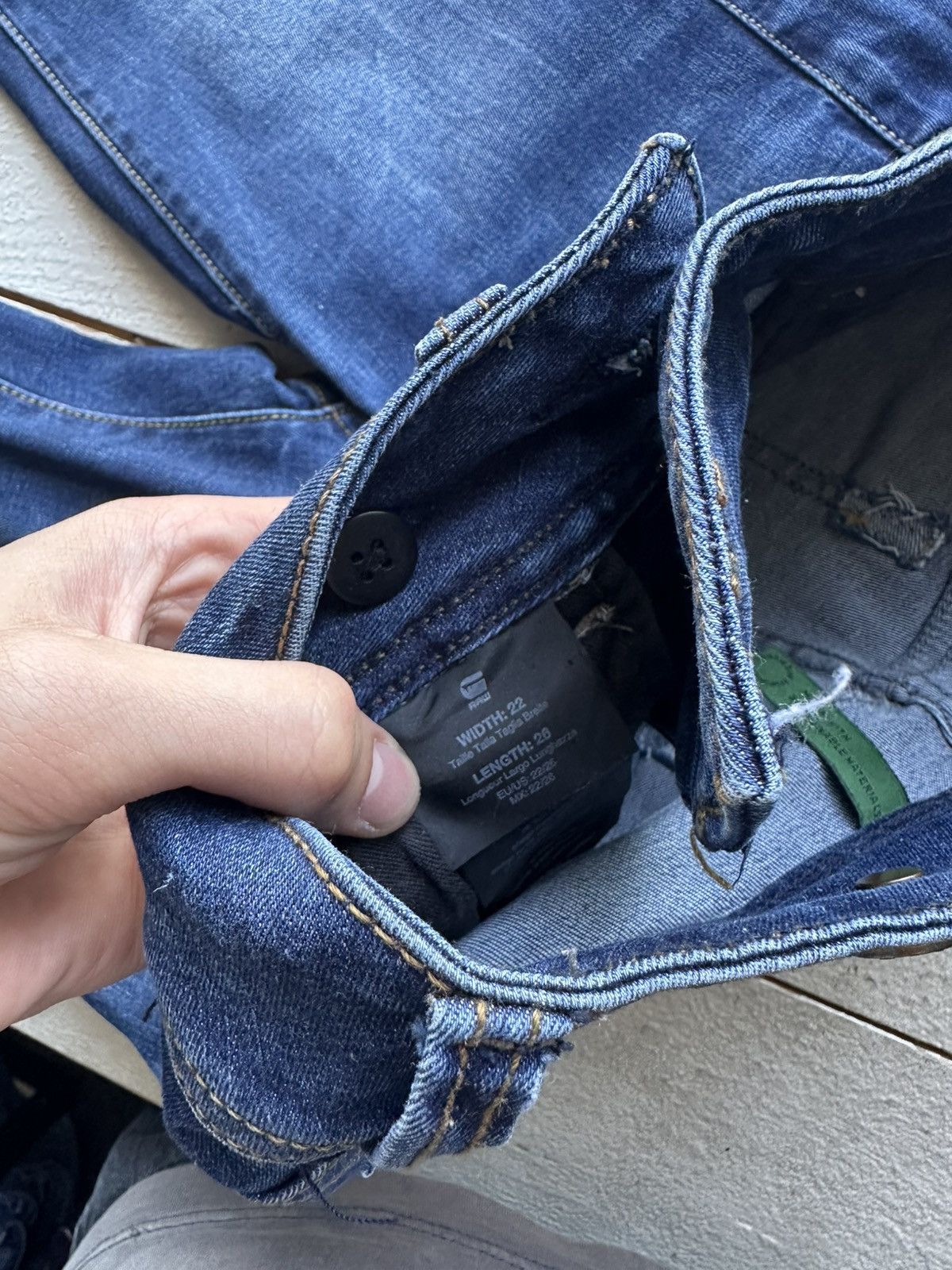 G-Star VNTG🚨G STAR RAW Jeans AVANT GARDE Washed Denim y2k Size 22" - 8 Thumbnail
