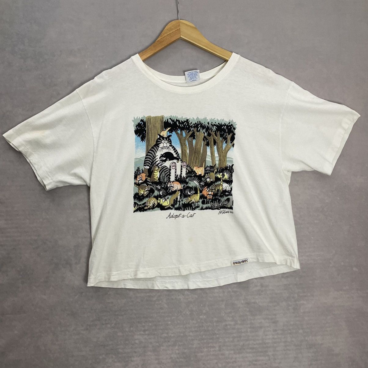 Vintage Vintage Adopt a Cat Hawaiian Crop Top Crazy Shirts Size L / US 10 / IT 46 - 1 Thumbnail
