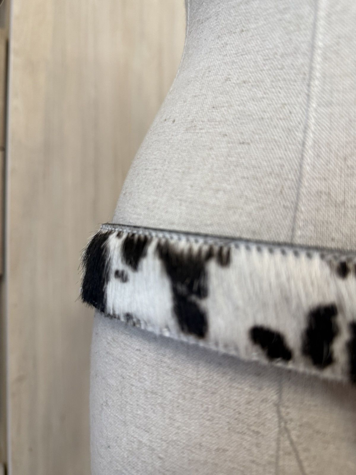 Other Italy Cowhide Leather Belt Y2K – Dalmatian Print Size ONE SIZE - 3 Thumbnail
