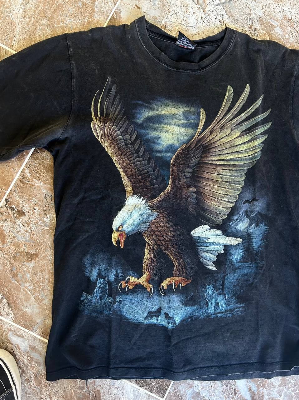 Vintage Vintage 90s Eagle 3D print T-shirt Harley Davidson style aop Size US L / EU 52-54 / 3 - 3 Thumbnail