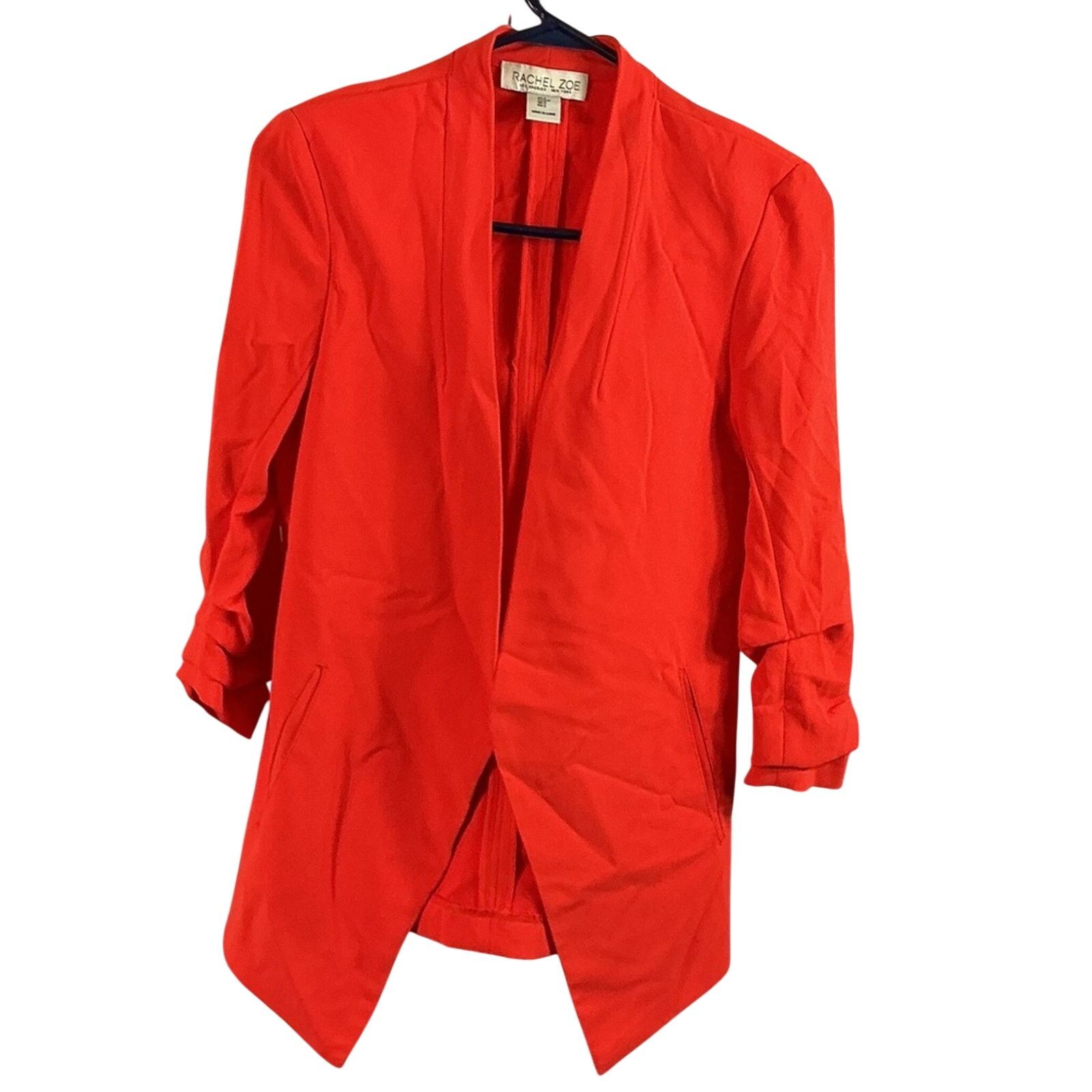 Rachel Zoe Rachel Zoe Blazer Size Small Bright Orange Open Front Jacket Size S / US 4 / IT 40 - 1 Thumbnail