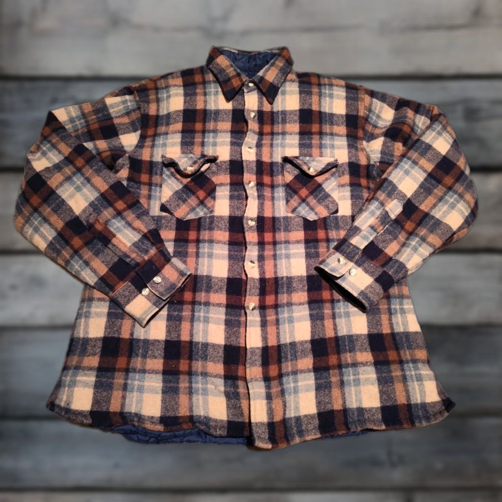 Vintage VINTAGE Sportswear By Country Touch Flannel Shirt Jacket Men Large Wool Blend Plaid Casual 90s Winter Size US L / EU 52-54 / 3 - 1 Thumbnail