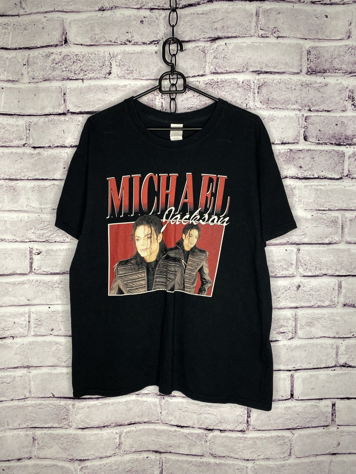 Michael Jackson Men's Vintage T-Shirt Michael Jackson Big Logo Y2K Tee Size US L / EU 52-54 / 3 - 1 Thumbnail