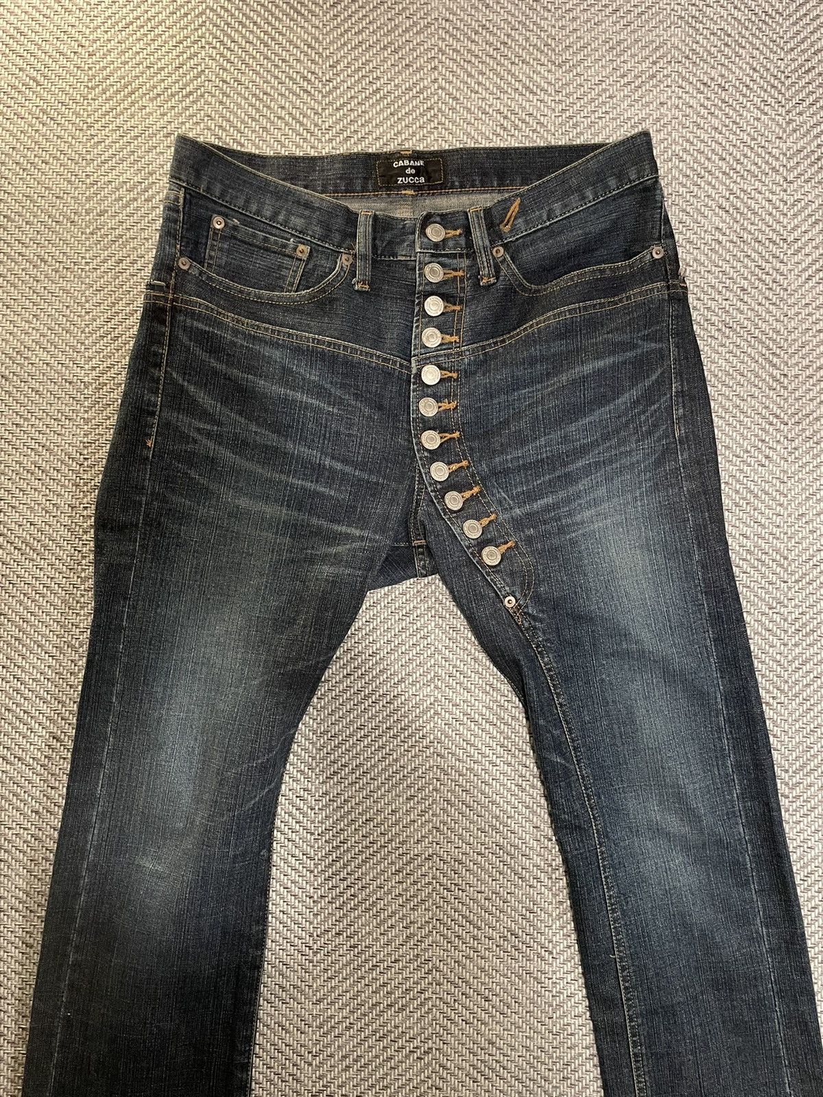image of Cabane De Zucca Archive Buttons Pants Jeans Denim Pants in Blue, Men's (Size 32)