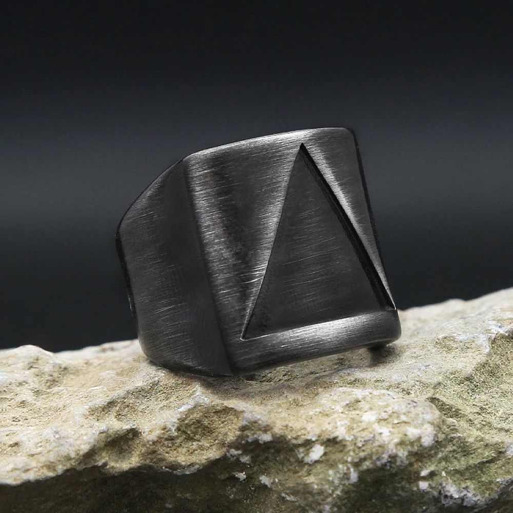 Vintage Stainless Steel Triangle Ring Size ONE SIZE - 5 Thumbnail