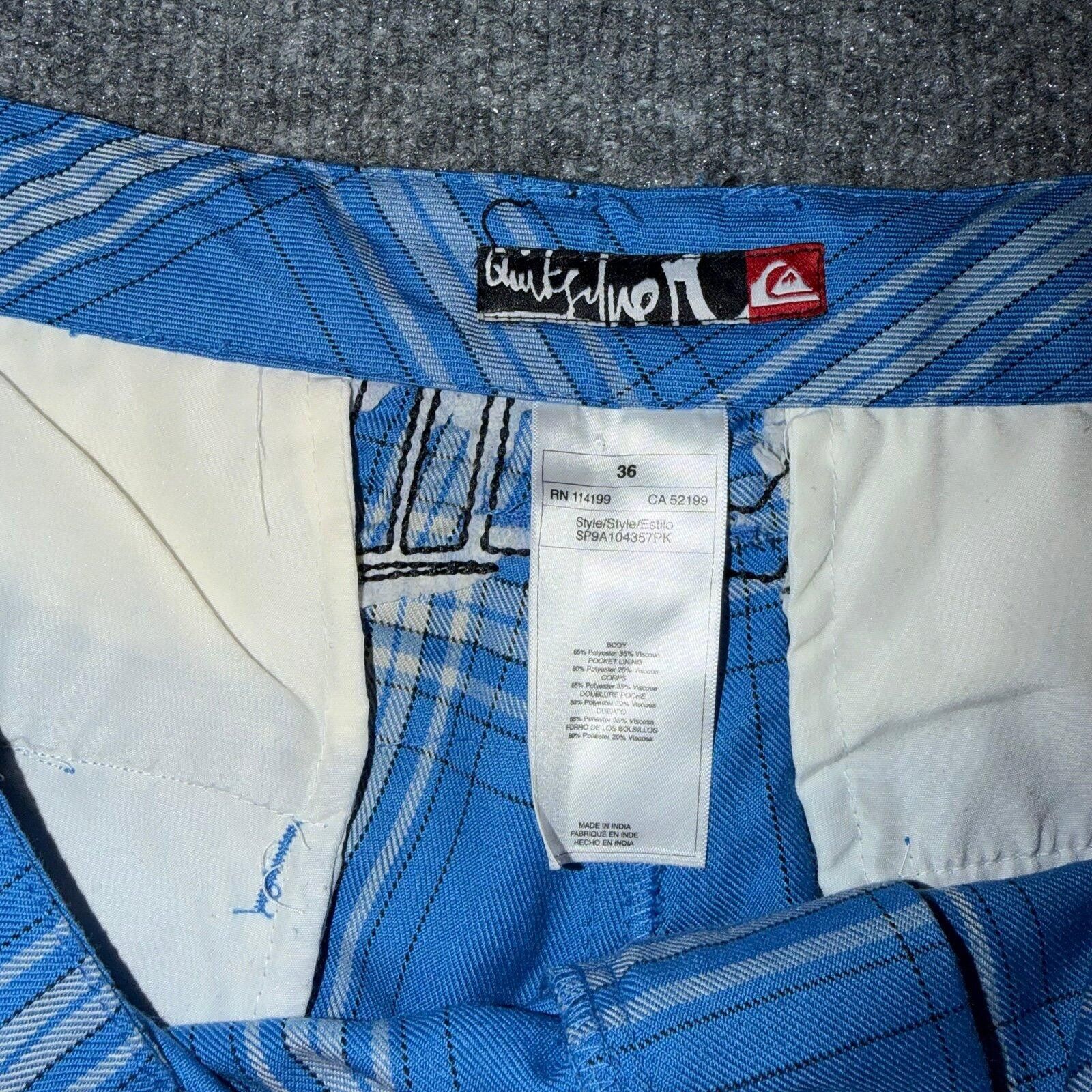 Quiksilver Quiksilver Blue Plaid Spellout Chino Surf Shorts Mens XL 36 Size US 36 / EU 52 - 5 Thumbnail