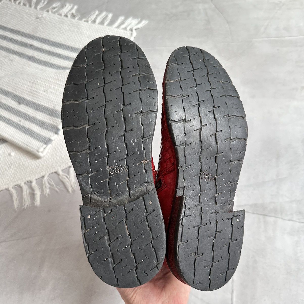 The Last Conspiracy 00s Bubetti Woven Leather Boots Bikkembergs A1923 Style Size US 8.5 / IT 38.5 - 9 Thumbnail